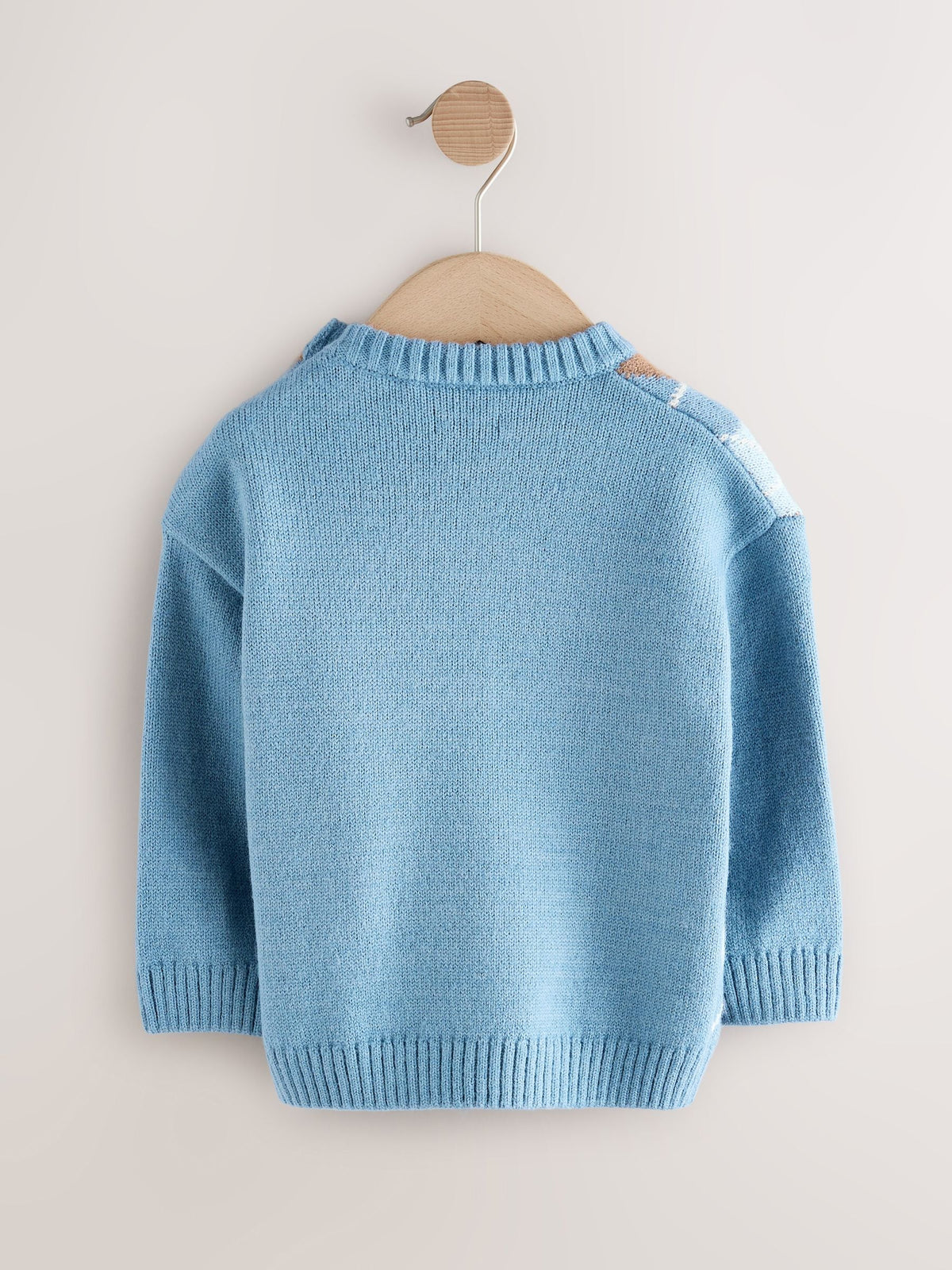 Blue Argyle Knitted Crew Neck Jumper (3mths-7yrs)