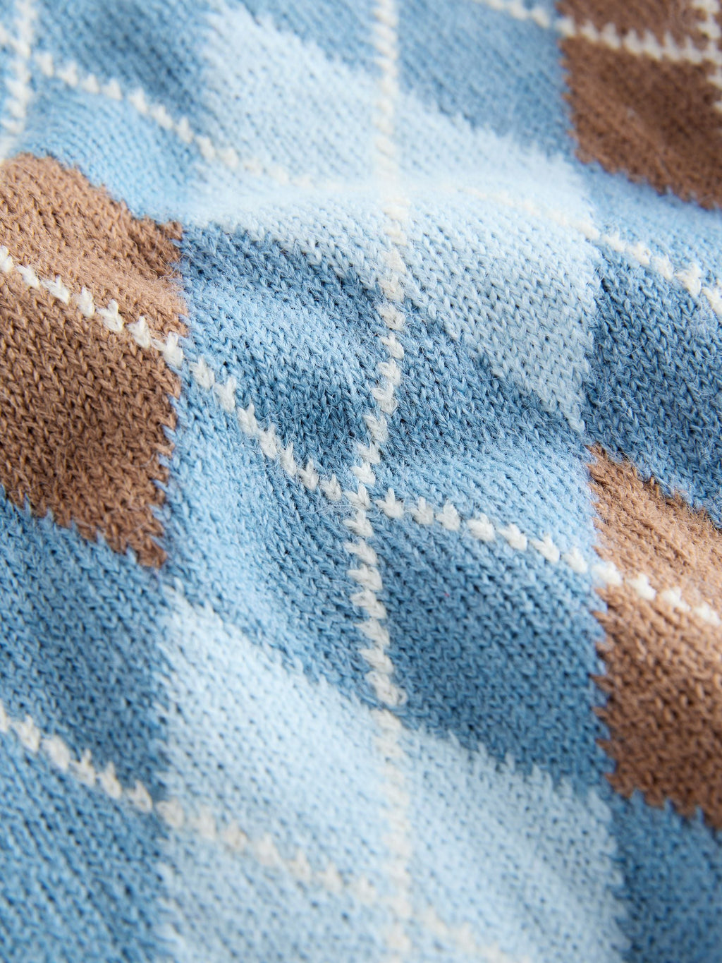 Blue Argyle Knitted Crew Neck Jumper (3mths-7yrs)