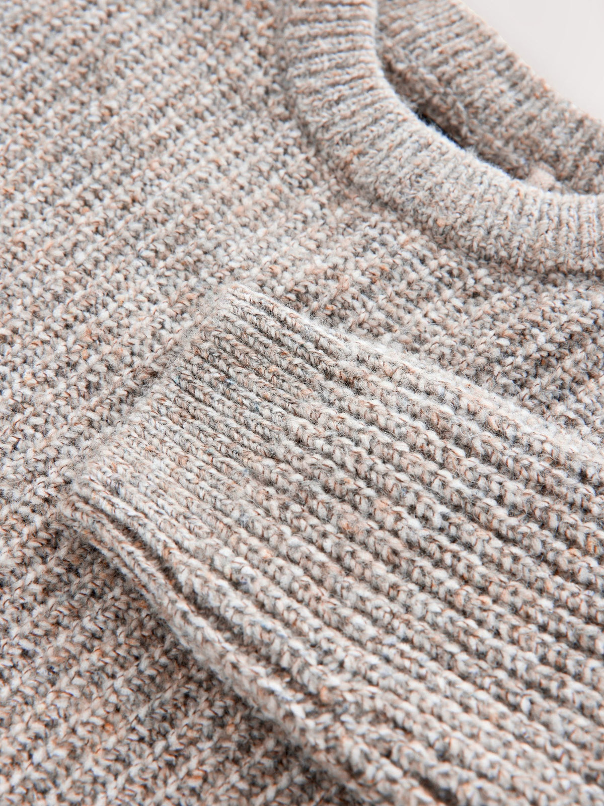 Neutral Knitted Crew Neck Jumper (3mths-7yrs)