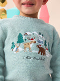 Mineral Blue Knitted Christmas Jumper (3mths-7yrs)