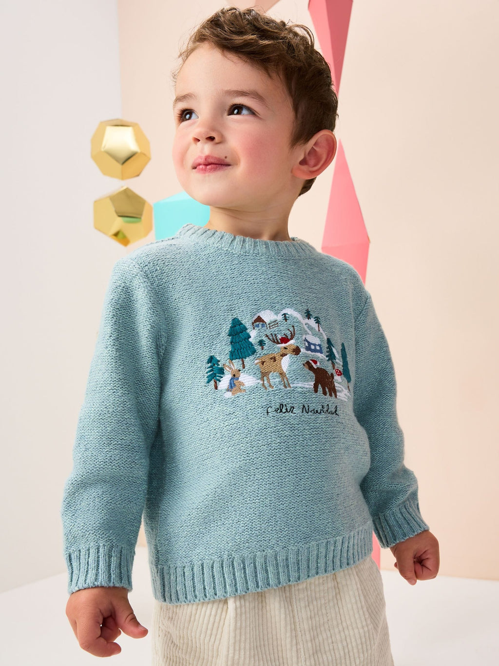 Mineral Blue Knitted Christmas Jumper (3mths-7yrs)