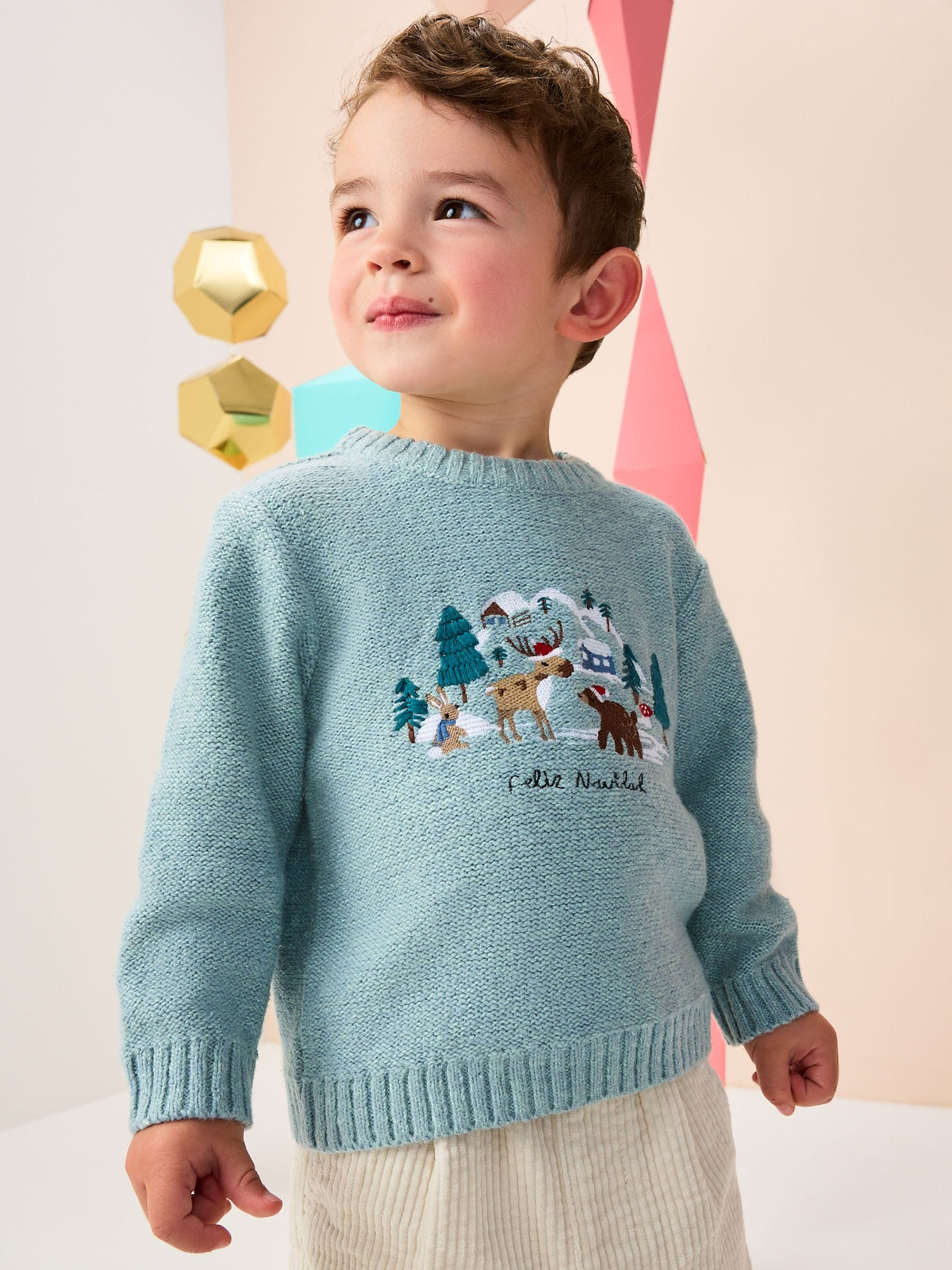 Mineral Blue Knitted Christmas Jumper (3mths-7yrs)