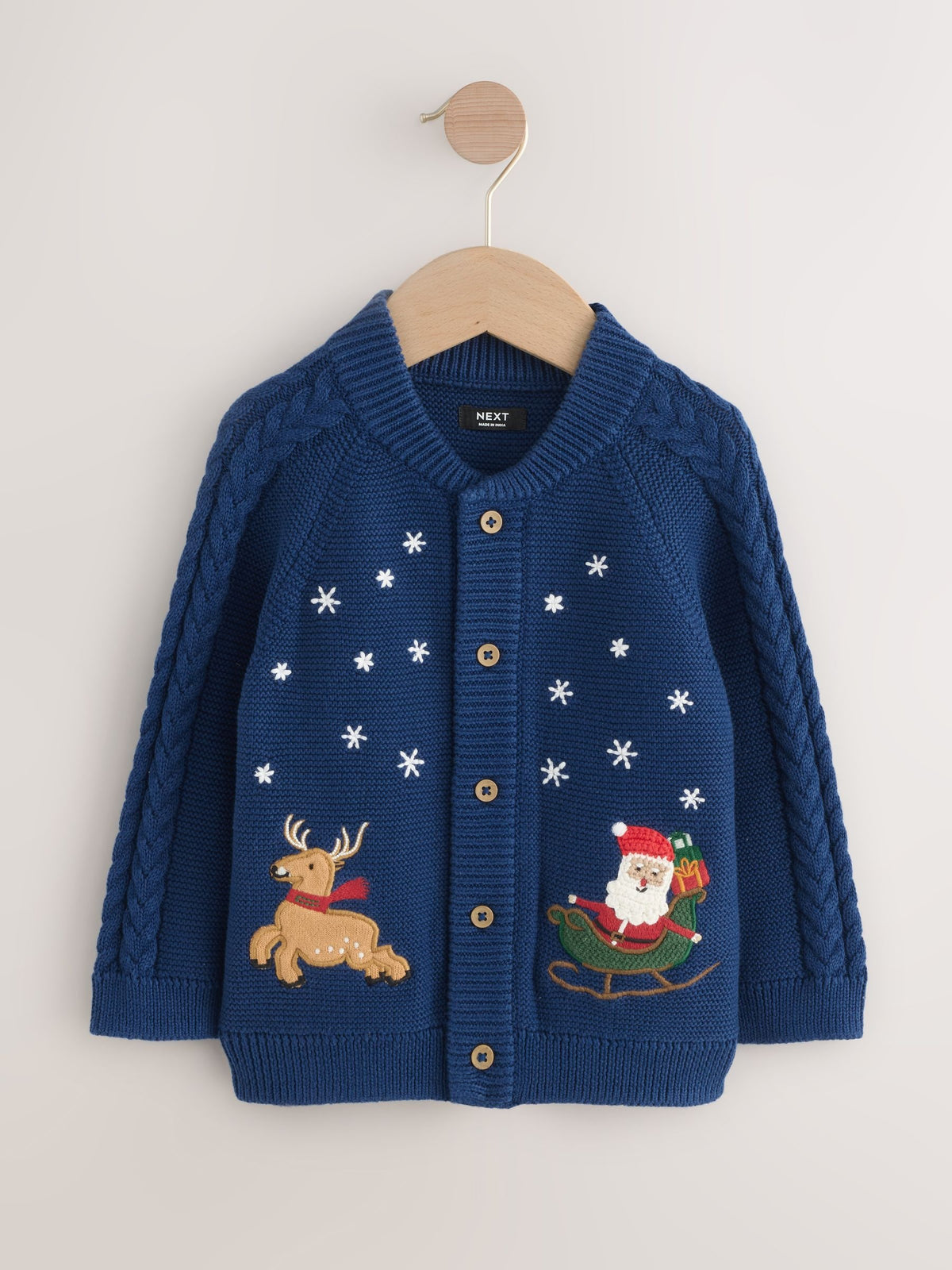 Navy Blue Pattern Christmas Cardigan (3mths-7yrs)