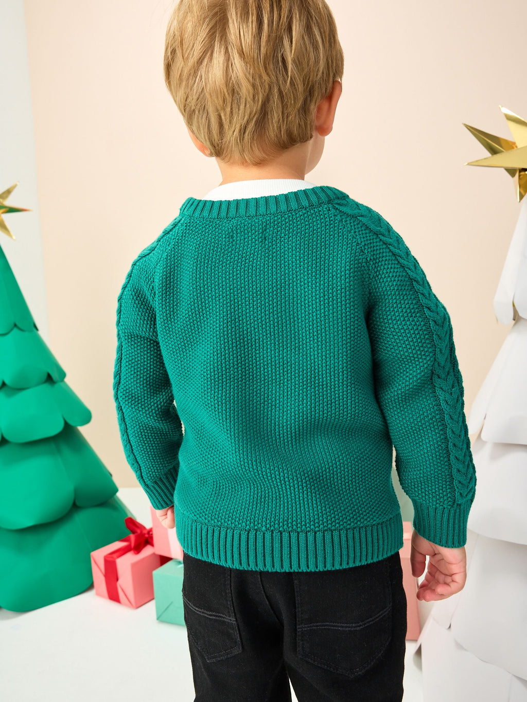 Green Santa Knitted Christmas Jumper (3mths-7yrs)