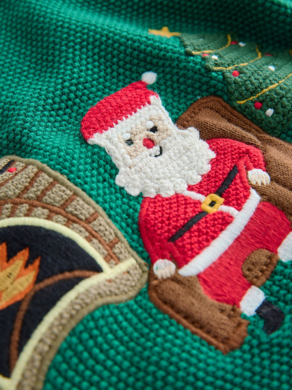 Green Santa Knitted Christmas Jumper (3mths-7yrs)