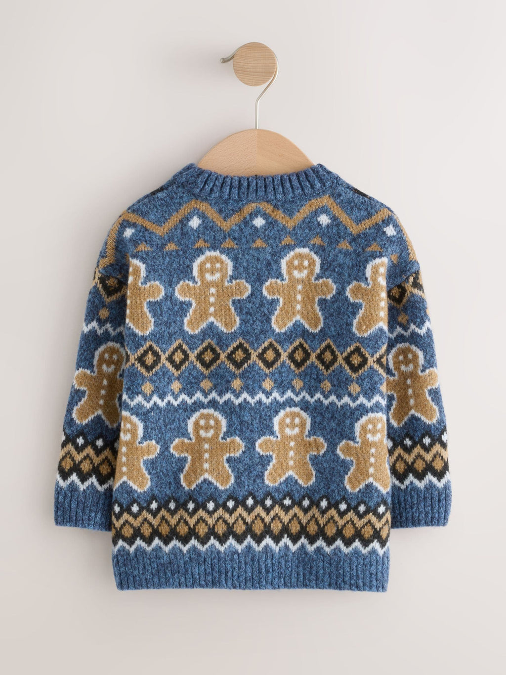 Navy Blue Gingerbread Knitted Christmas Jumper (3mths-7yrs)