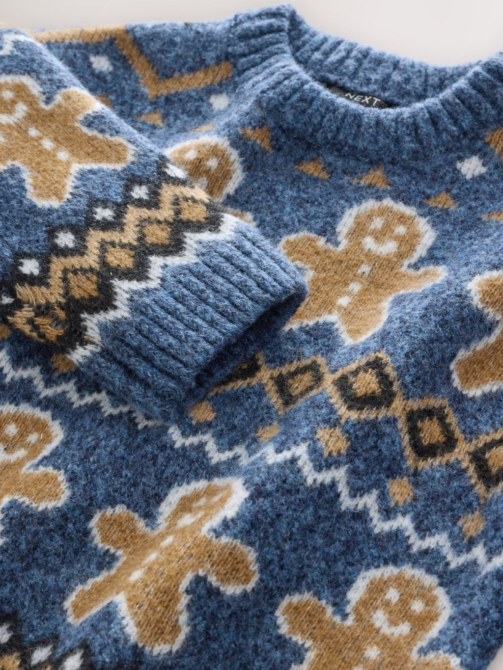 Navy Blue Gingerbread Knitted Christmas Jumper (3mths-7yrs)