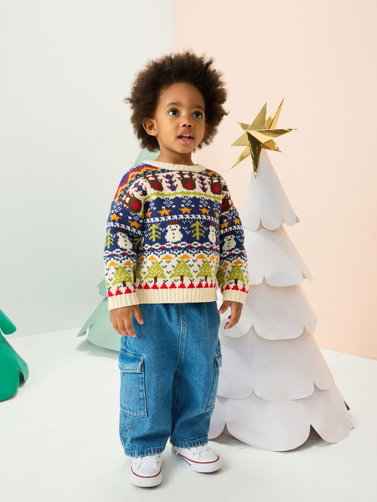 Multi Knitted Christmas Jumper (3mths-7yrs)