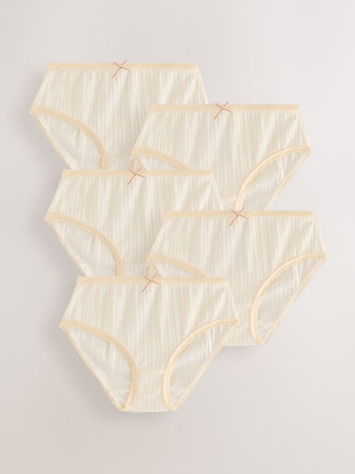 Ecru White Texture Briefs 5 Pack (1.5-16yrs)