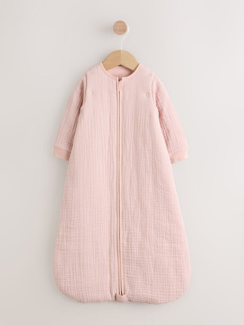Modern Pink 2.5 TOG Removable Sleeve Muslin Baby Sleep Bag