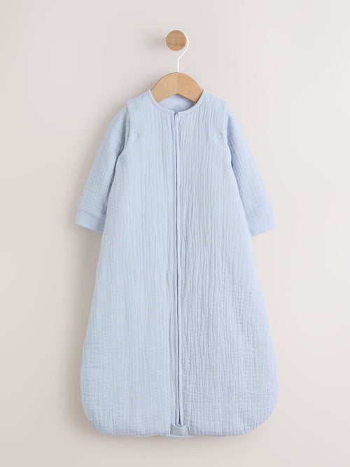 Modern Blue 2.5 TOG Removable Sleeve Muslin Baby Sleep Bag