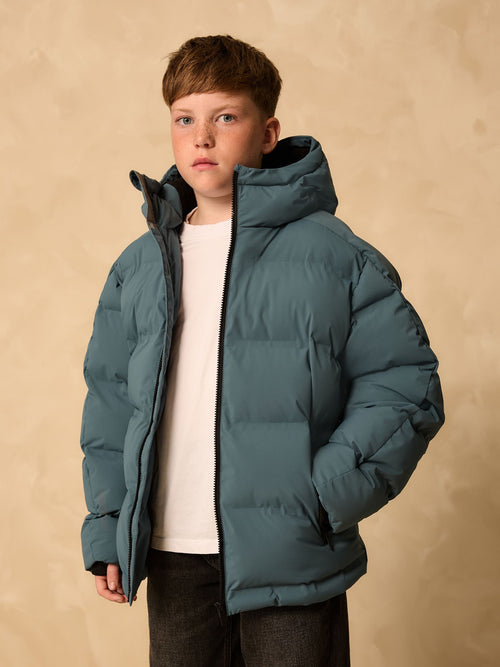 Teal Blue Shower Resistant Microfleece Lined Padded Coat (3-16yrs)