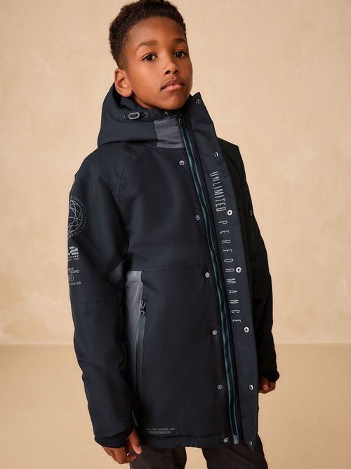 Black Premium Waterproof Parka Coat (3-16yrs)