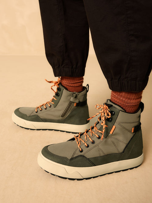 Khaki Green Standard Fit (F) Warm Lined High Top Boots