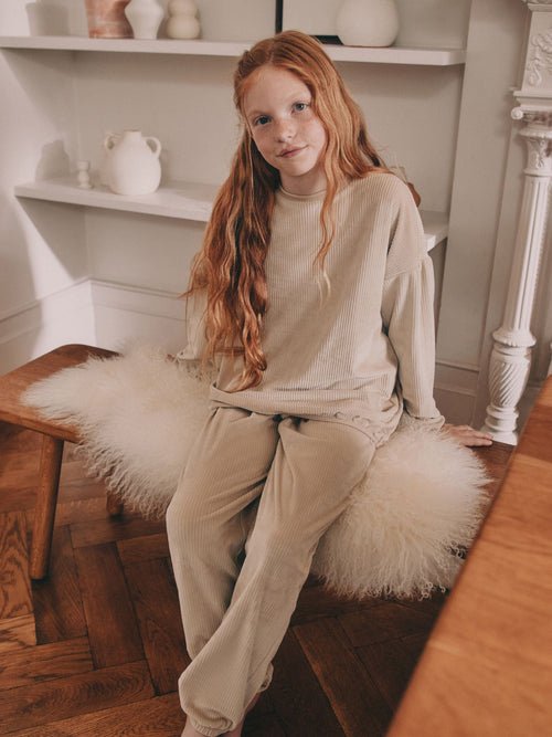 Cream Rib Cosy Fleece Pyjamas (9mths-16yrs)