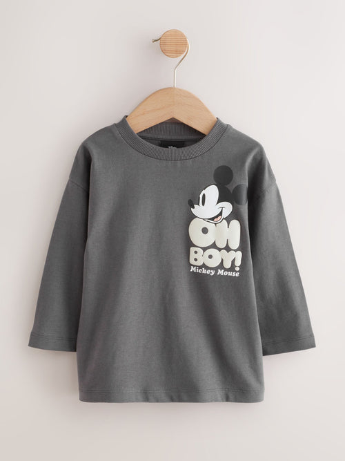 Charcoal Grey Mickey Mouse Long Sleeve T-Shirt (3mths-8yrs)