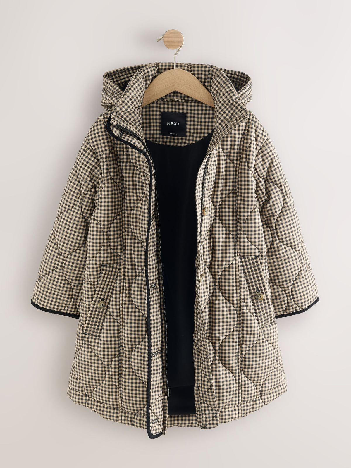 Check Shower Resistant Quilted Jacket (3-16yrs)