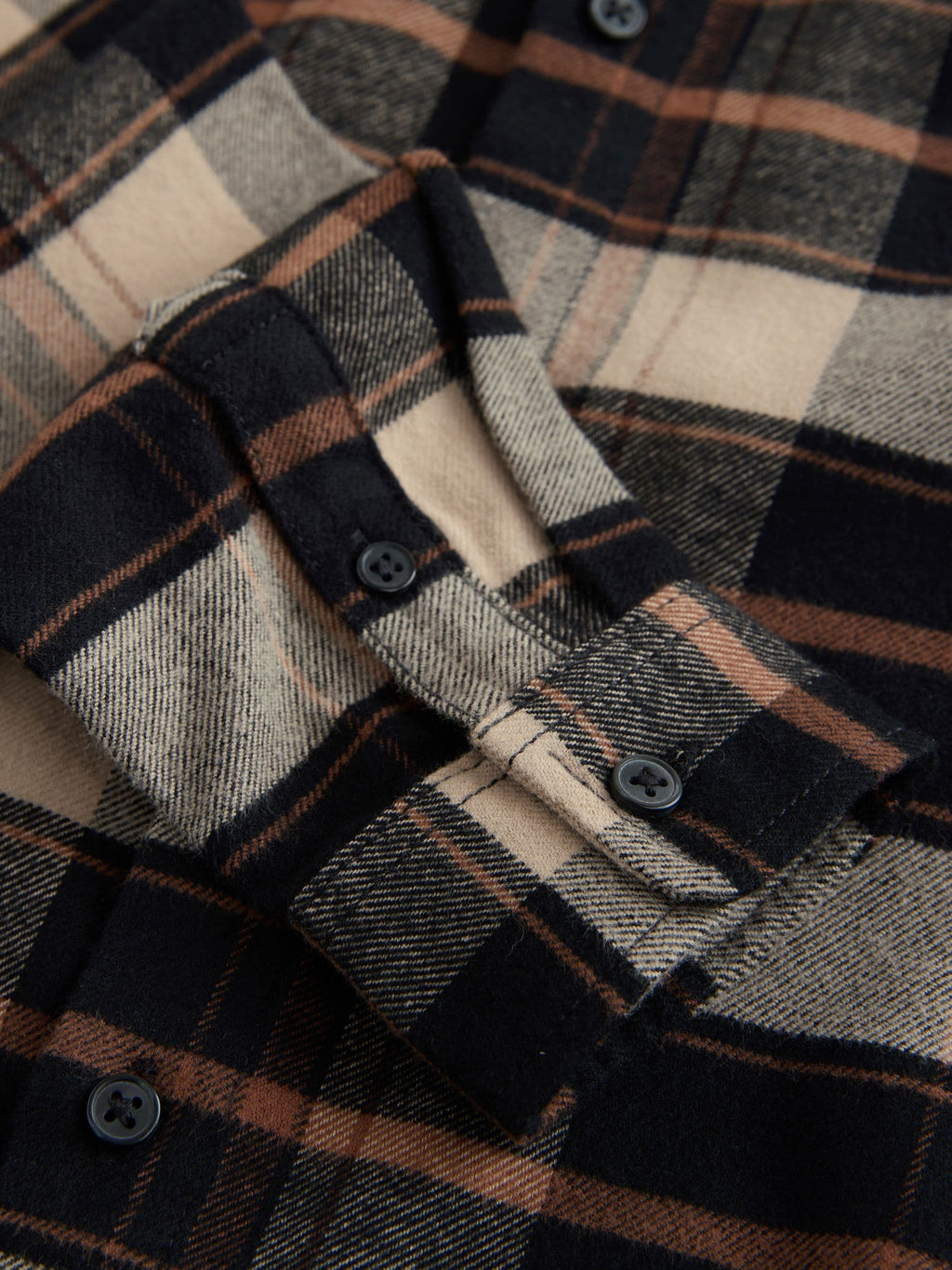 Tan Brown Long Sleeve Brushed Cotton Check Shirt (3-16yrs)