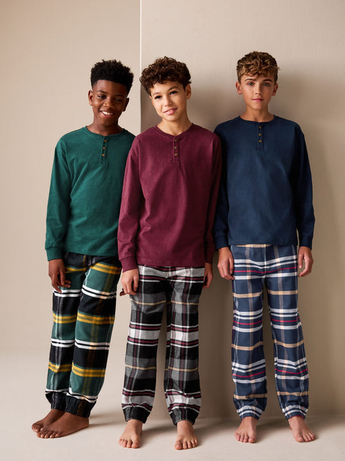 Multi Woven Check Pyjamas 3 Pack (3-16yrs)