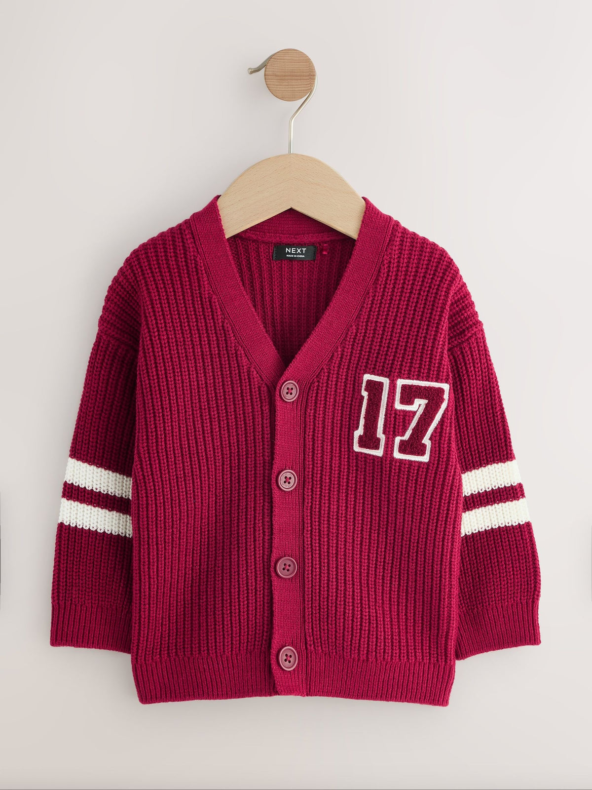Red Varsity Character Cardigan (3mths-7yrs)