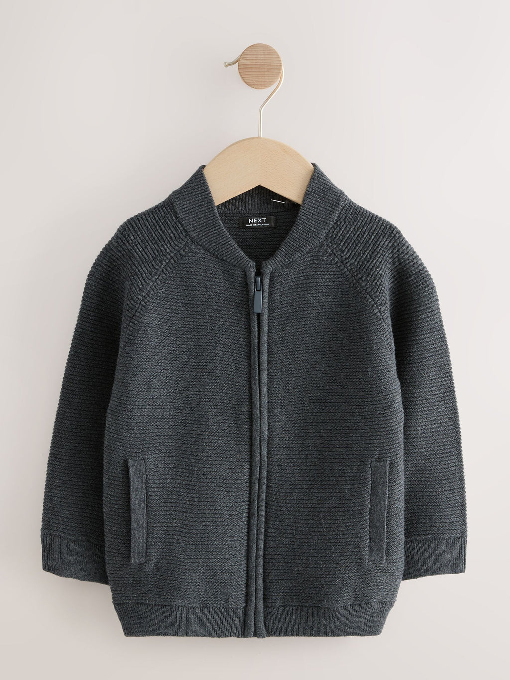 Charcoal Grey Zip Through Cardigan (3mths-7yrs)