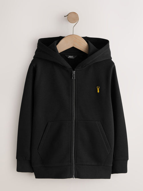 Black Stag Regular Fit Zip Through Hoodie (3-16yrs)