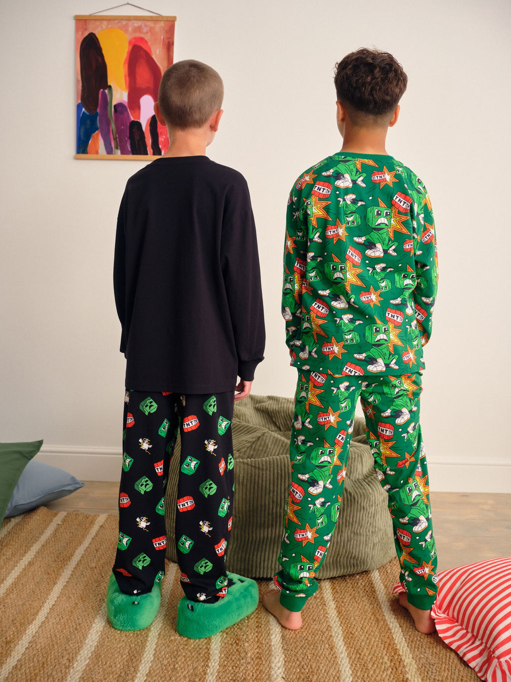 Green/Black Minecraft Jogger Pyjamas Set 2 Pack (5-16yrs)