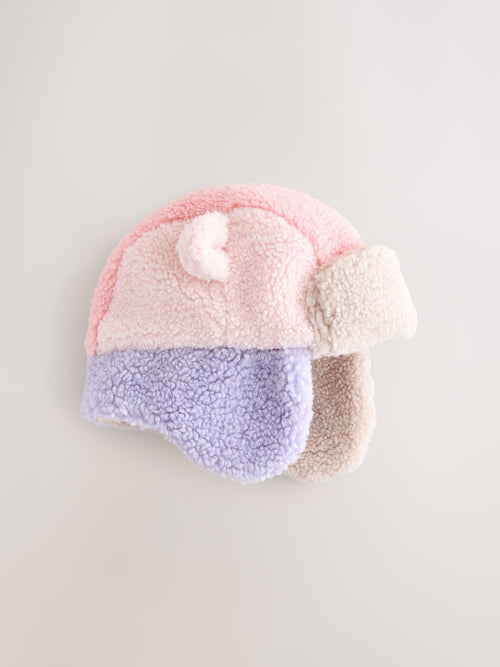 Multi Patchwork Borg Baby Trapper Hat