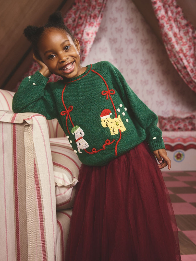Green Cath Kidston Christmas Jumper (3mths-7yrs)