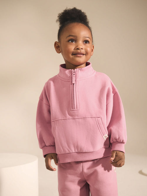 Rose Pink Quarter Zip Sweatshirt (3mths-7yrs)