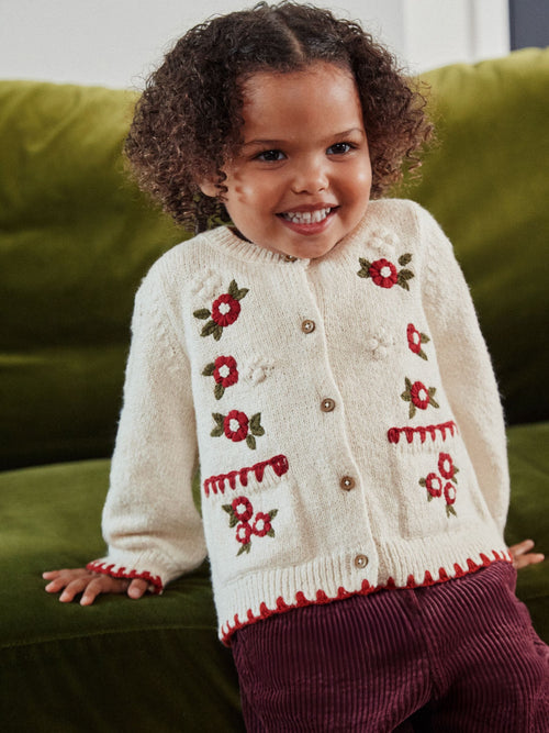 Ecru Floral Print Cardigan (3mths-7yrs)