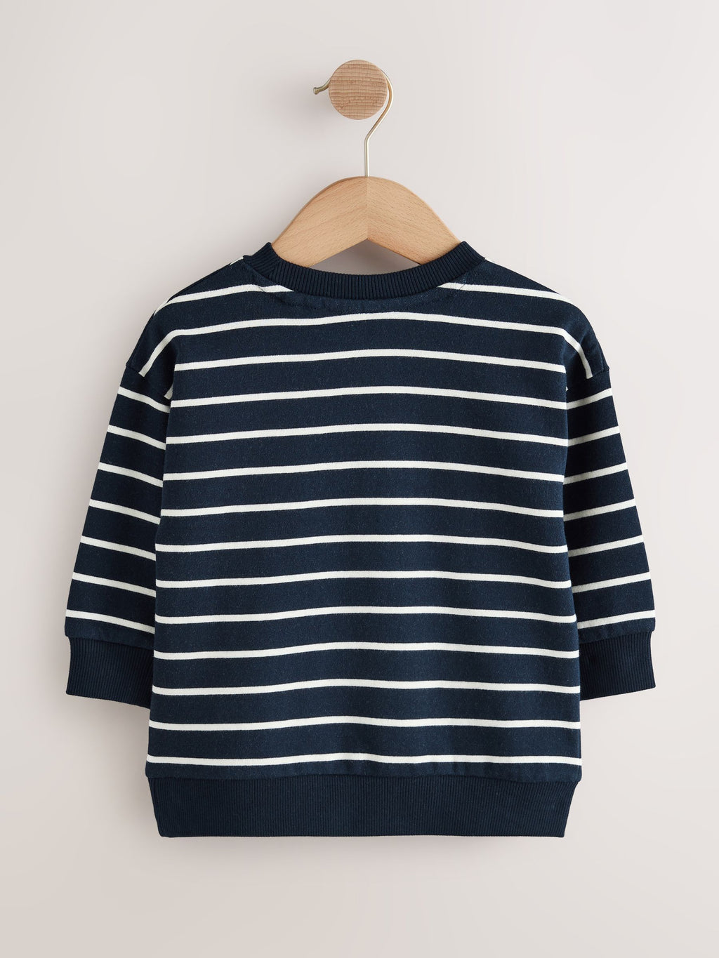 Navy Blue/Ecru Stripe Christmas Crew Neck Jersey Sweatshirt (3mths-7yrs)