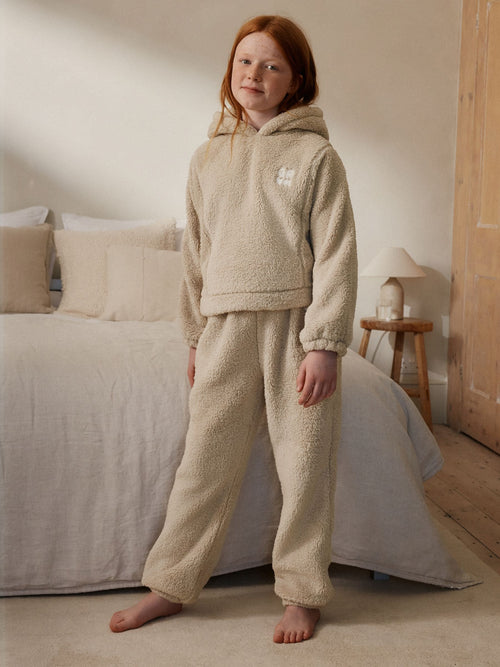 Cream GRWM Fleece Two Piece Pyjamas (5-16yrs)