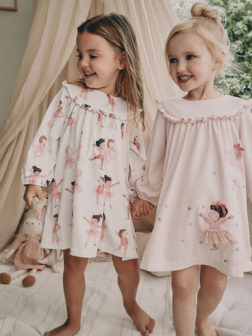 White/Pink Ballerina Nighties 2 Pack (2-12yrs)