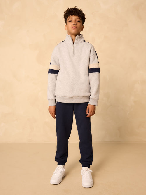 Grey Funnel Zip Neck Sweatshirt and Joggers Set (3-16yrs)
