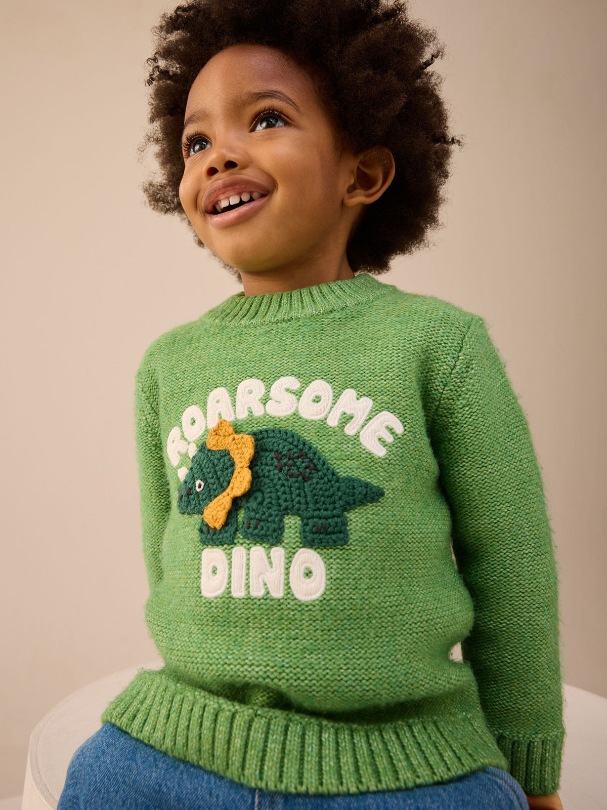 Green Dinosaur Knitted Jumper (3mths-7yrs)