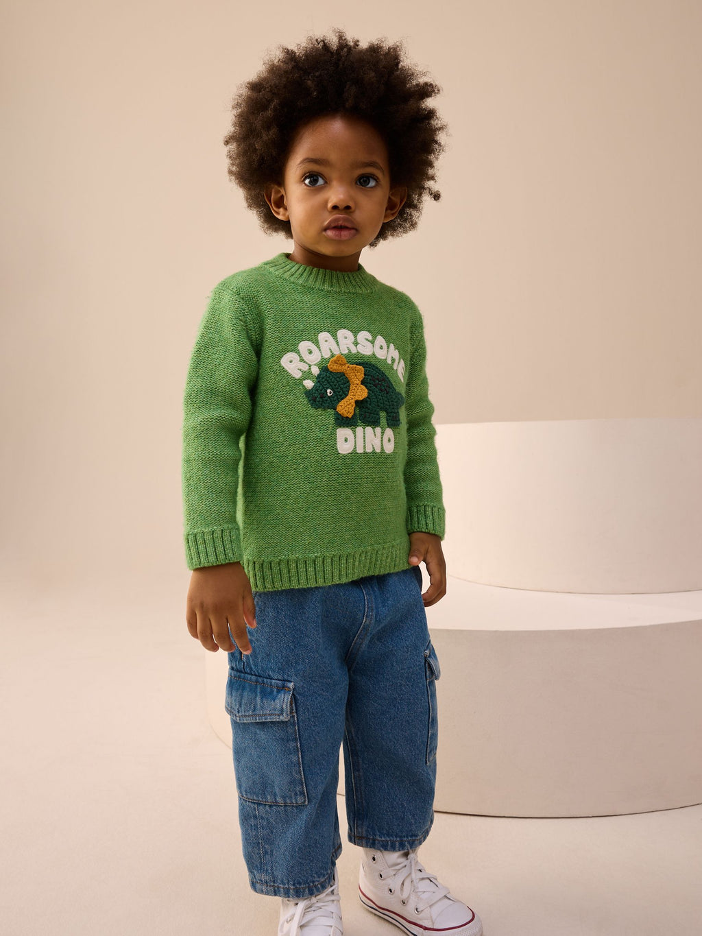 Green Dinosaur Knitted Jumper (3mths-7yrs)