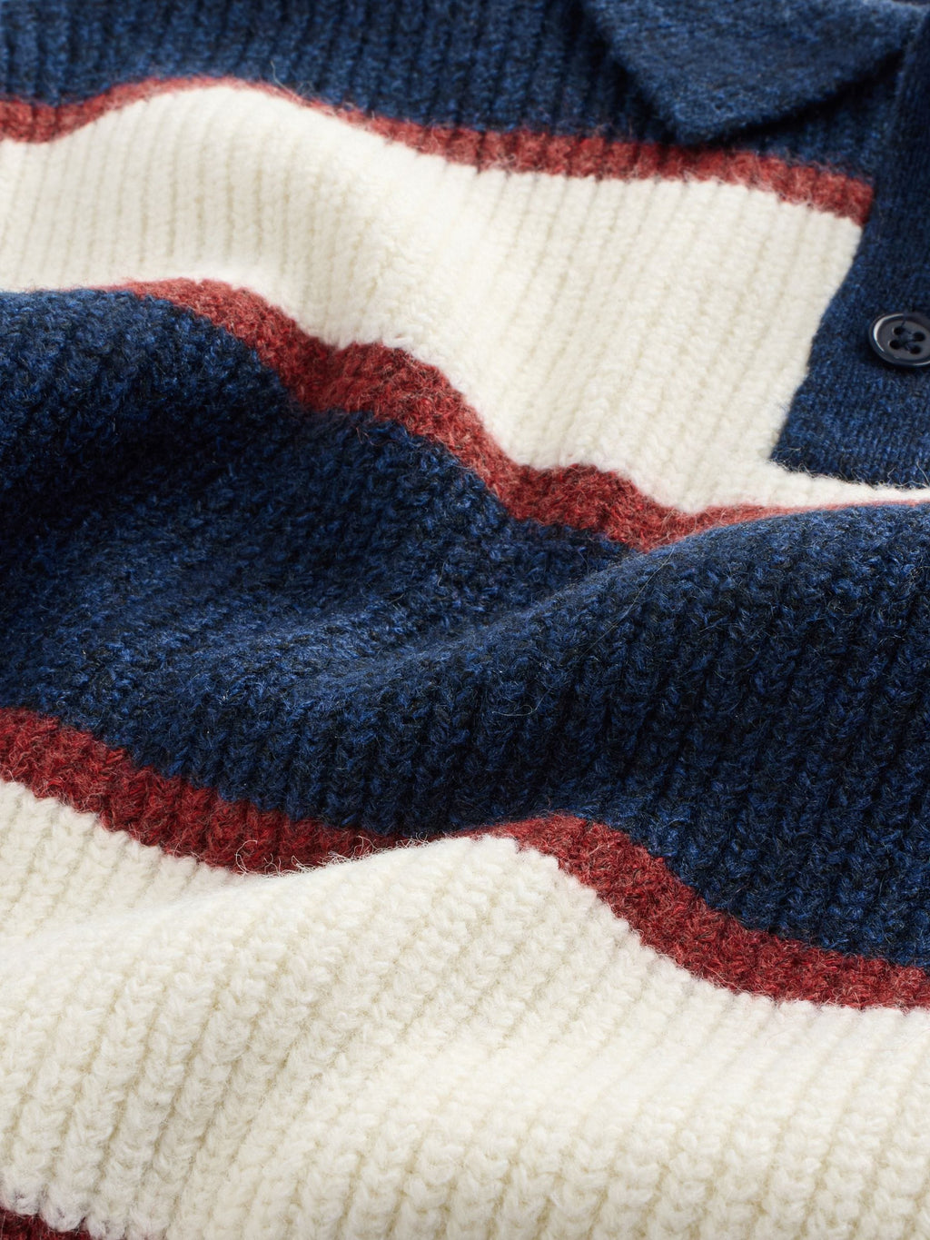 Navy Blue/Burgundy Knitted Stripe Rugby Polo Shirt (3mths-7yrs)