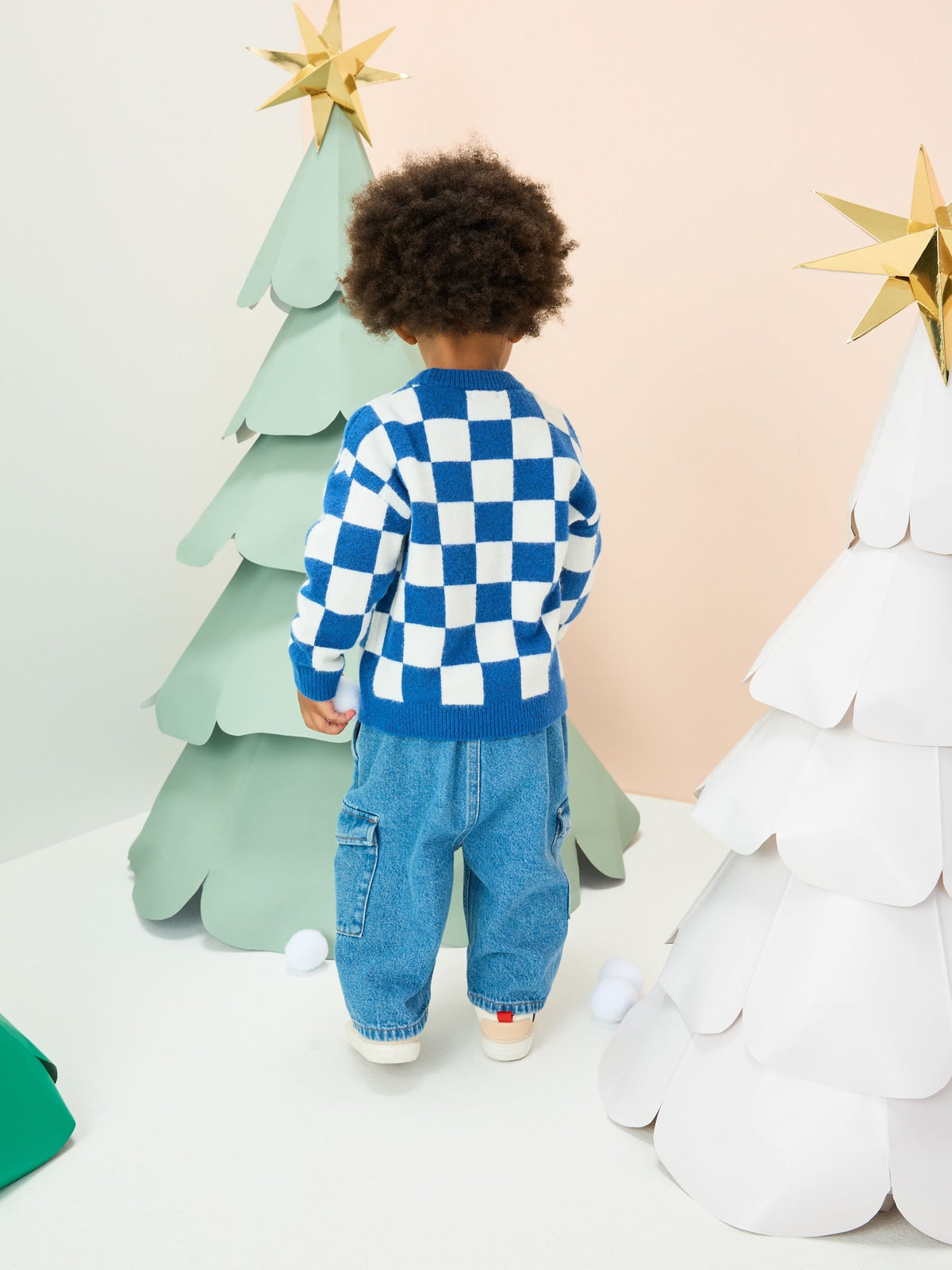 Cobalt Blue Santa Knitted Christmas Jumper (3mths-7yrs)