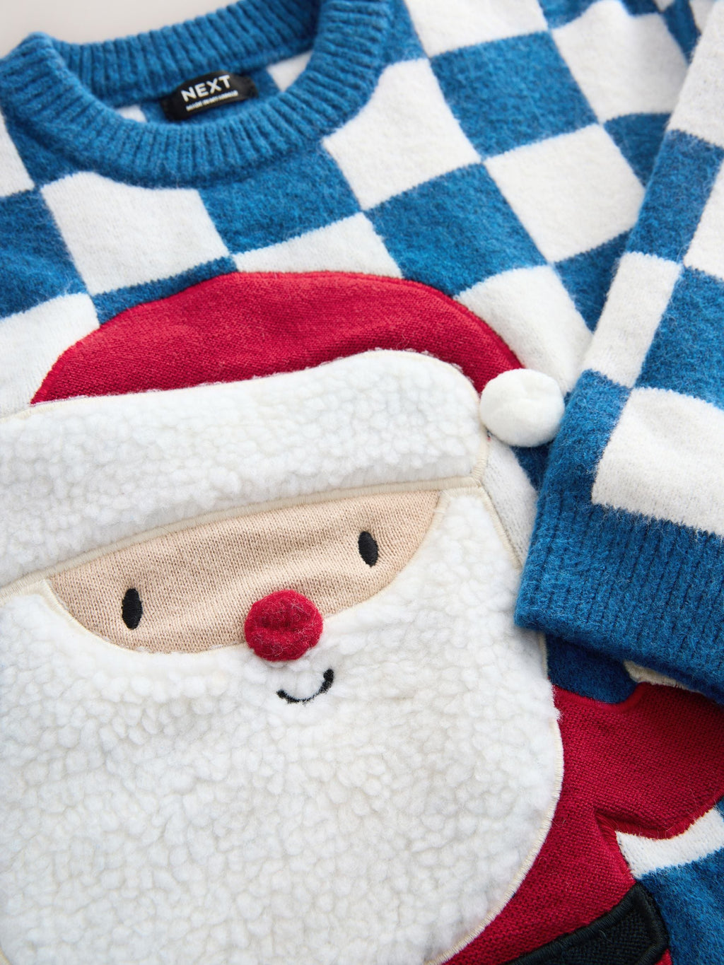 Cobalt Blue Santa Knitted Christmas Jumper (3mths-7yrs)