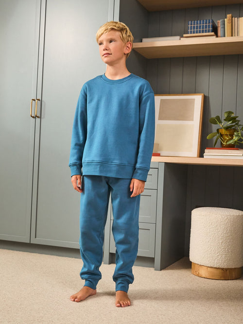 Blue Single Cosy Fleece Pyjamas (3-16yrs)