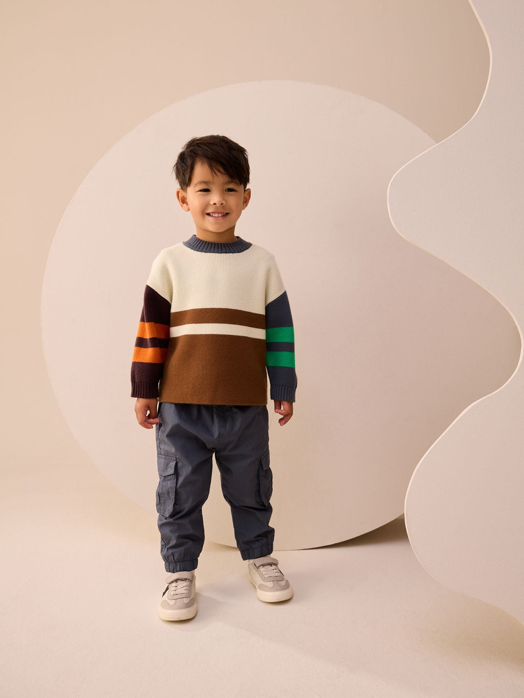 Ecru/Brown Knitted Jumper (3mths-7yrs)