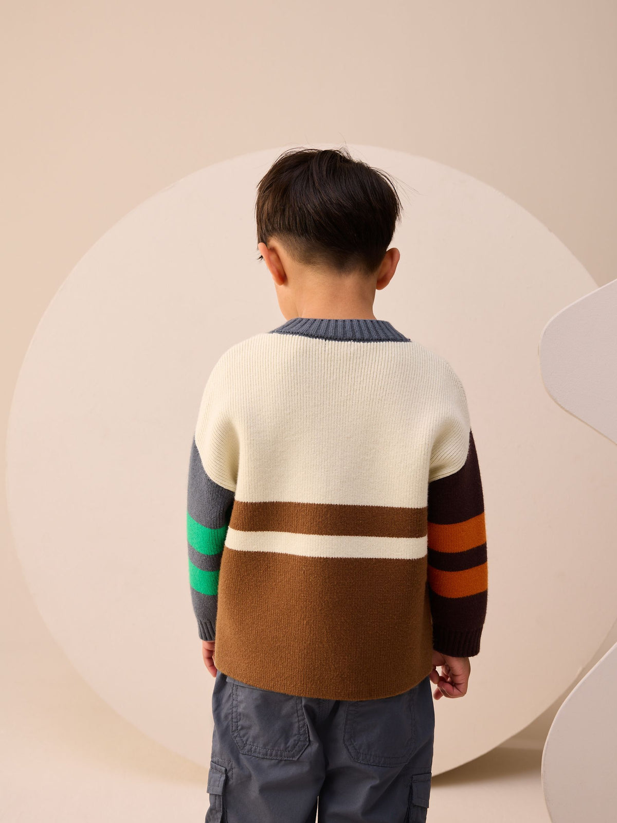 Ecru/Brown Knitted Jumper (3mths-7yrs)