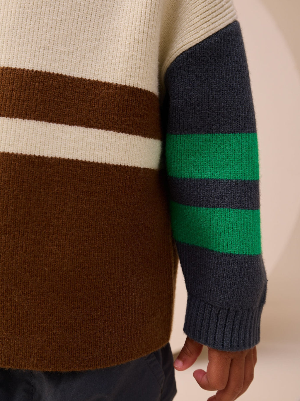 Ecru/Brown Knitted Jumper (3mths-7yrs)