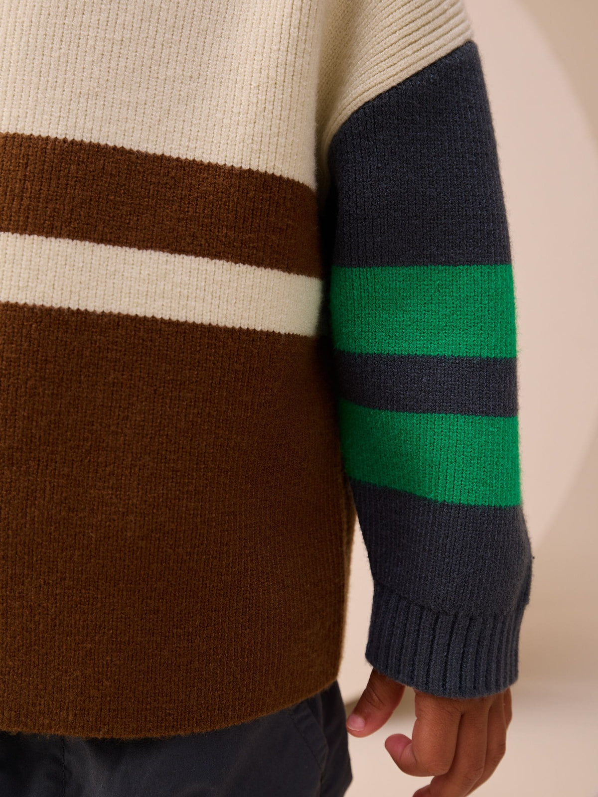 Ecru/Brown Knitted Jumper (3mths-7yrs)