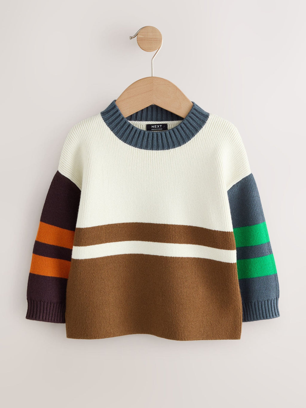 Ecru/Brown Knitted Jumper (3mths-7yrs)