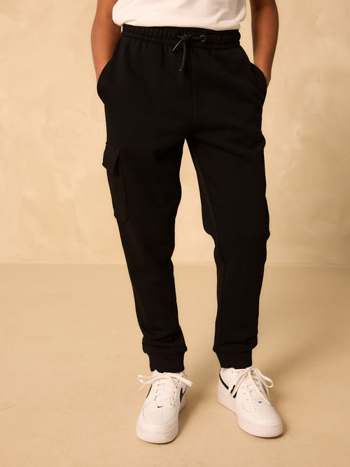 Black Utility Crew Hoodie and Joggers Set (3-16yrs)