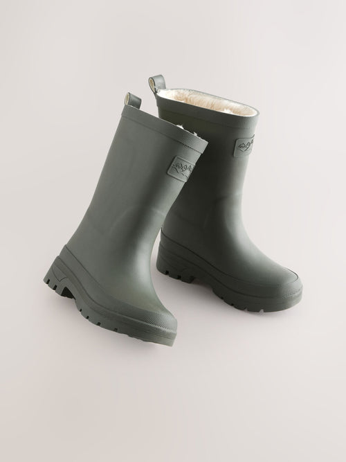Khaki Green Warm Lined Wellies