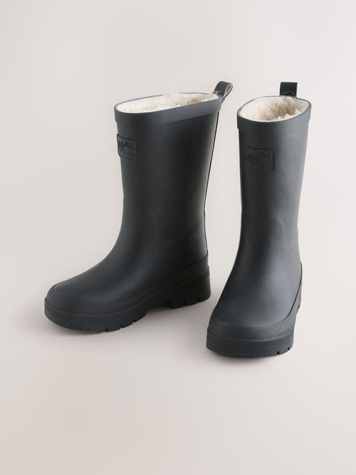 Black Warm Lined Wellies