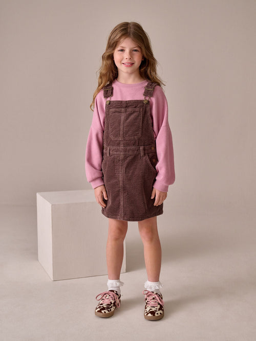 Mink Brown Cord Pinafore Dress (3-16yrs)